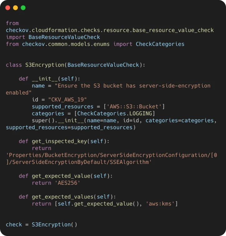 Checkov CLI scan results showing Dockerfile checks with passed and failed findings including check IDs, resource paths, and specific code line references