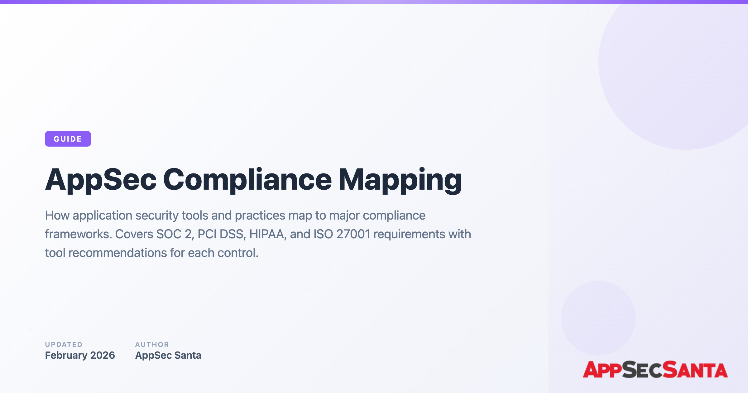 AppSec Compliance Map: SOC 2, PCI DSS, HIPAA (2026)