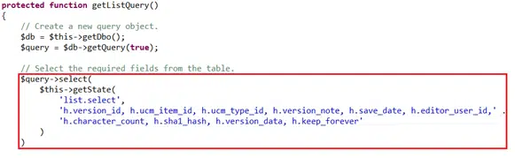 Structural analysis example — Joomla SQL injection vulnerability