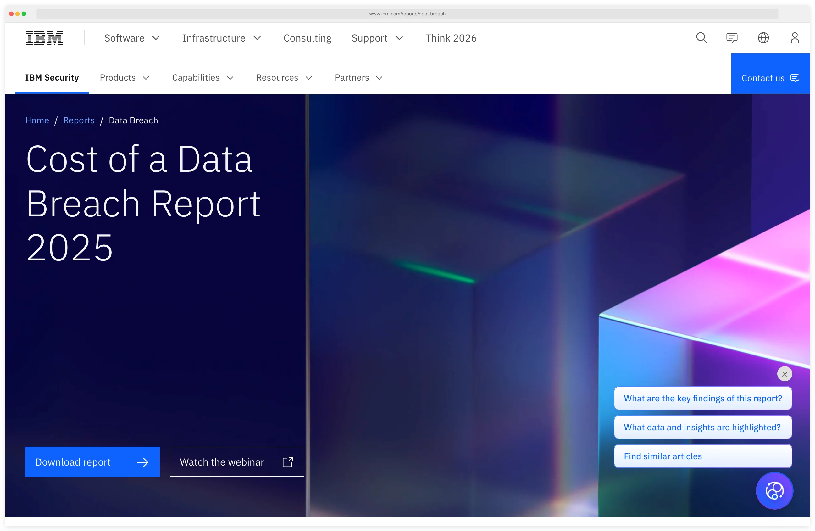 IBM Cost of a Data Breach 2025 report landing page sourcing the $4.44 million global average breach cost and the 292-day containment figure for credential-initiated breaches