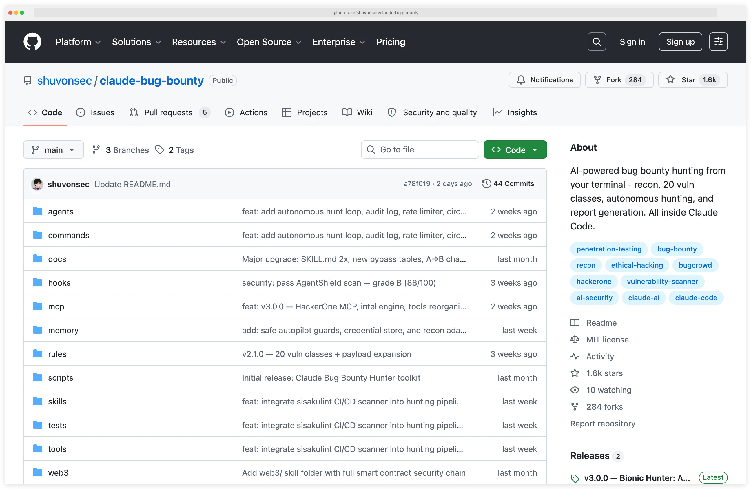 Claude Bug Bounty GitHub repository with HackerOne and Burp Suite integration