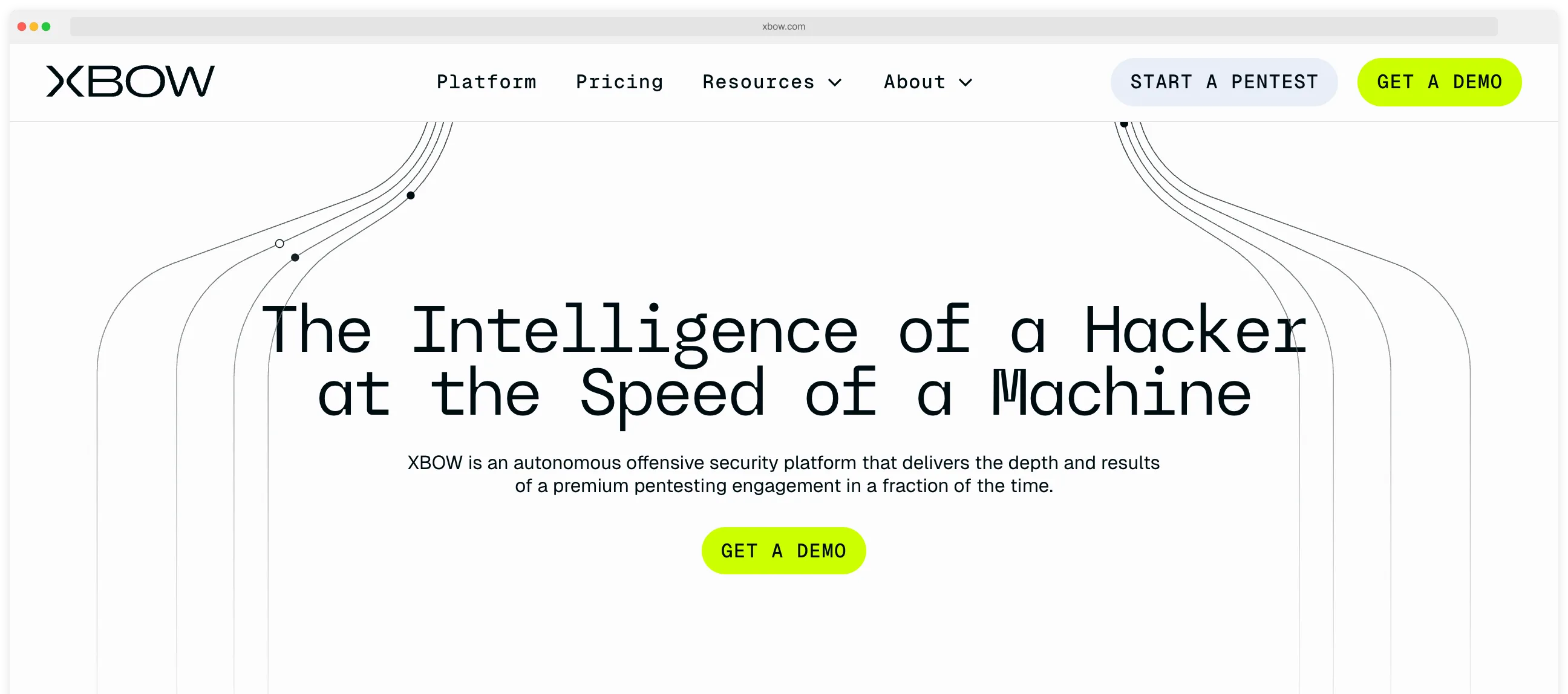 XBOW homepage showing autonomous security testing platform founded by former Google Project Zero researchers