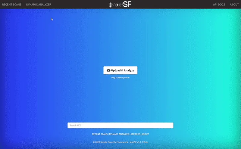MobSF iOS static analysis results with security score and identified issues